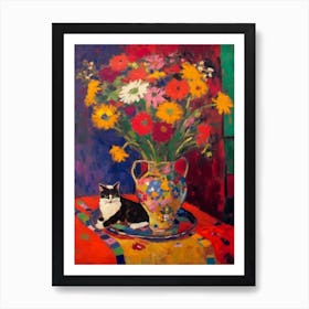 Queen With A Cat 2 Fauvist Style Painting Art Print