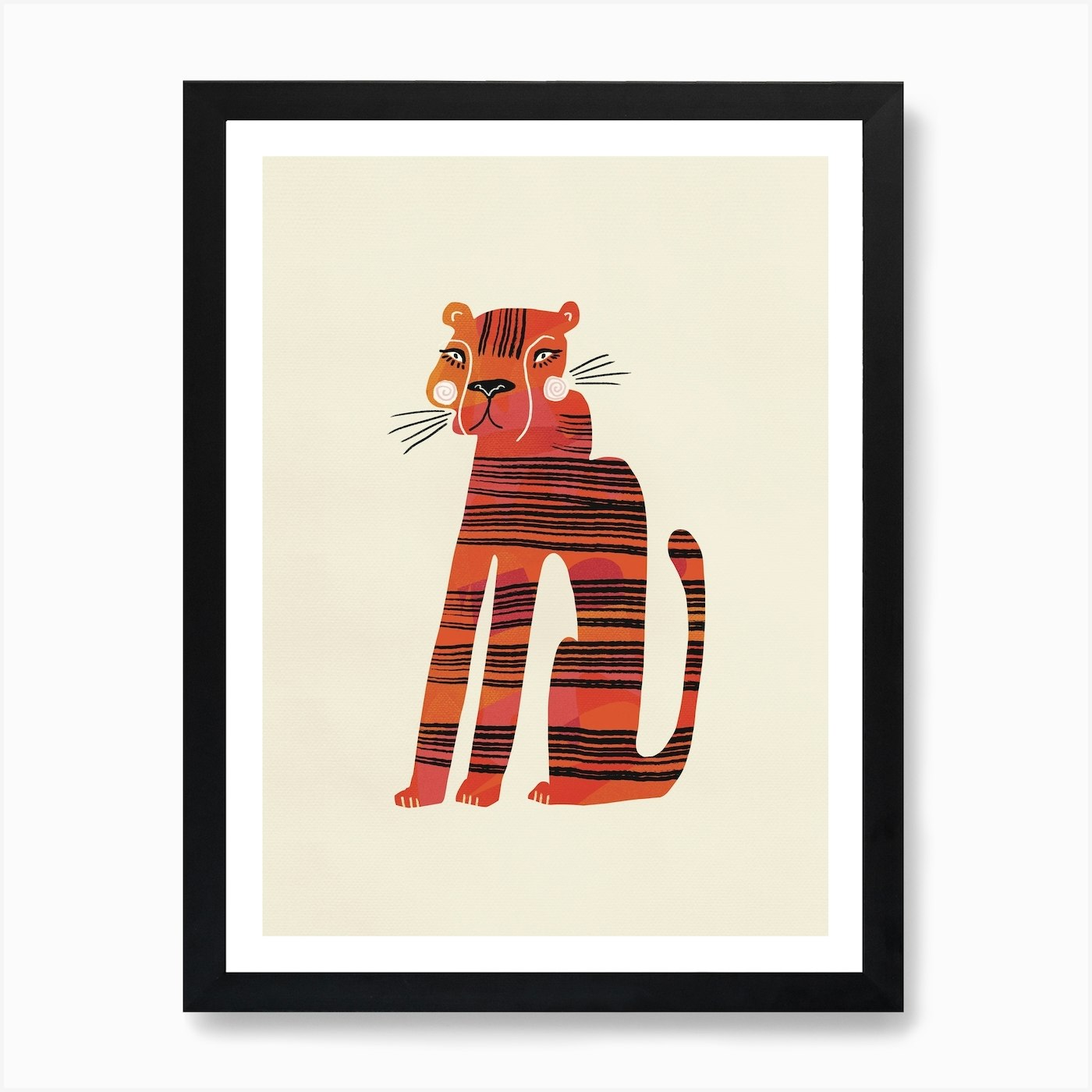 Moody Tiger Illustration Art Print by Call Of The Wild Studio - Fy