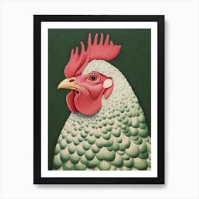 Ohara Koson Inspired Bird Painting Chicken 1 Art Print