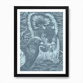 Urban Wildlife Grey Art Print