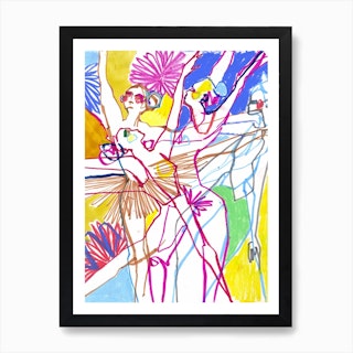 Figurative Multicolour  Dancers Art Print
