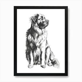 Leonberger Dog Line Sketch 2 Art Print