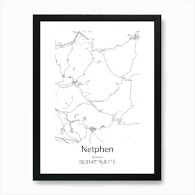 Netphen,Germany Minimalist Map Art Print