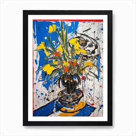 Iris Still Life Flowers Abstract Expressionism  Art Print