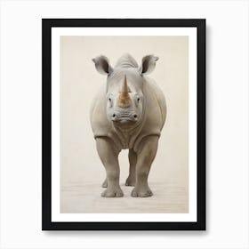 Detailed Illustration Of A Rhino 2 Art Print