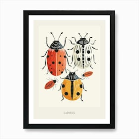 Colourful Insect Illustration Ladybug 2 Poster Art Print