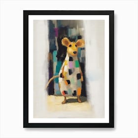 Mouse 2 Kids Patchwork Painting Art Print