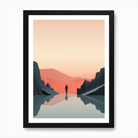 Man Standing By A Lake Art Print