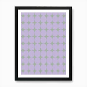 Mid Century Modern Vintage Stars and Shapes in Lavender Lilac Purple Art Print