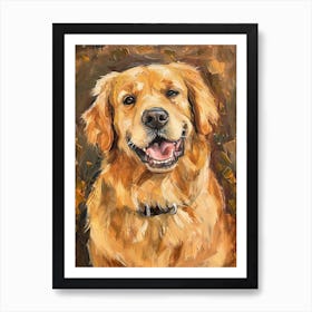 Golden Retriever Acrylic Painting 7 Art Print