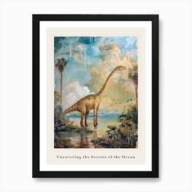 Dinosaur By The Sea Painting 3 Poster Póster