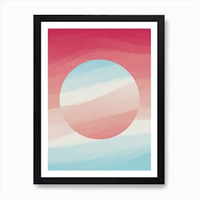 Minimal art abstract watercolor painting of the sky and evening Art Print