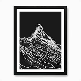 Ben Oss Mountain Line Drawing 4 Art Print