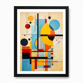 Abstract Painting With Circles And Lines 5 Art Print