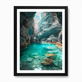 Azure Water In A Cave 1 Art Print