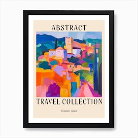 Abstract Travel Collection Poster Granada Spain 1 Art Print
