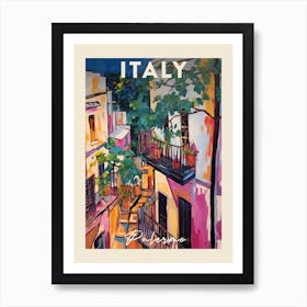 Palermo Italy 3 Fauvist Painting Travel Poster Art Print