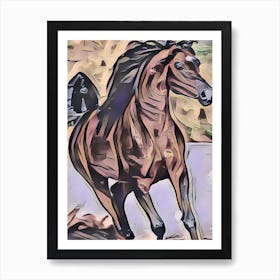 Horse Galloping Greeting Card Art Print