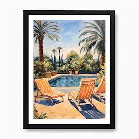 Sun Lounger By The Pool In Venice Italy Art Print