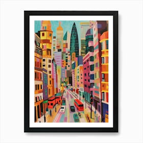 Kitsch Colour Pop London Cityscape Art Print