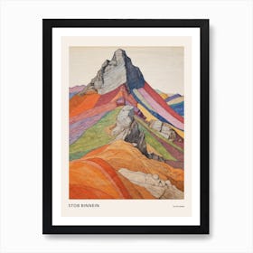 Stob Binnein Scotland 1 Colourful Mountain Illustration Poster Art Print