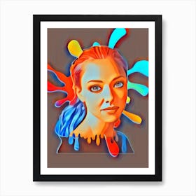 Woman With Colorful Hair 1 Art Print