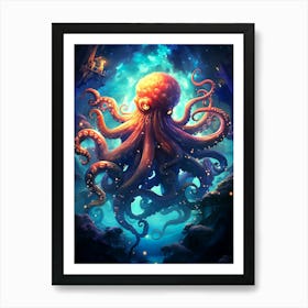 Octopus In The Sea Art Print