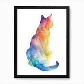 Rainbow Cat Art Print