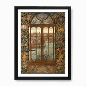 A Window View Of Amsterdam In The Style Of Art Nouveau 3 Art Print