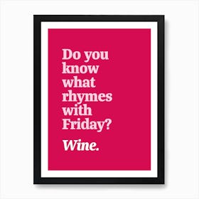 Wine Rhyme Art Print