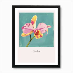 Orchid 1 Square Flower Illustration Poster Art Print