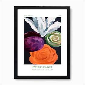Cabbage Vegetables Farmers Market 1 Pike Place Market, Seattle, Usa Art Print