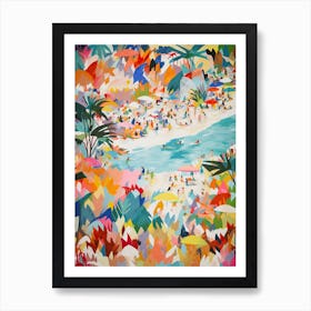 Painting Of An Aerial View Of A Beach Illustration 4 Art Print