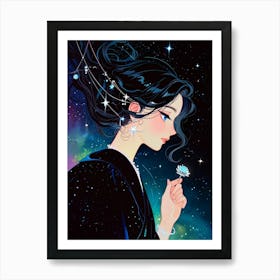 Anime Girl In Space 1 Art Print