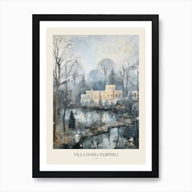 Winter City Park Poster Villa Doria Pamphili Rome Italy 1 Art Print