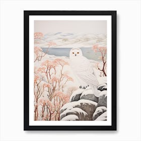 Winter Bird Painting Snowy Owl 4 Art Print