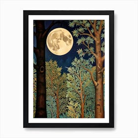 William Morris Moonlight In The Woods 97 Art Print