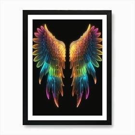 Neon Angel Wings 28 Art Print