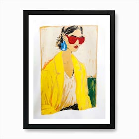 Woman In Yellow Jacket Art Print