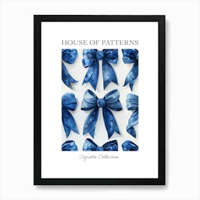 Blue Lace Bows 2 Pattern Poster Art Print