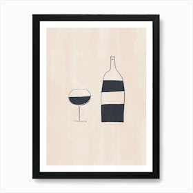 Wine Bottle And Glass 1 Art Print