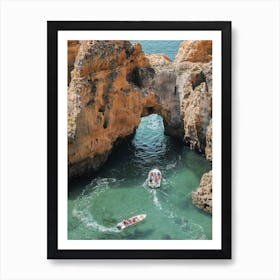 Boats Off Portugal Coast Art Print