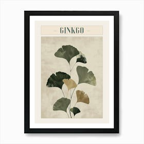 Ginkgo Tree Minimal Japandi Illustration 3 Poster Art Print