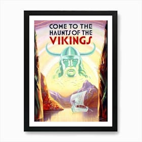 Haunts Of The Vikings, Vintage Travel Poster Art Print