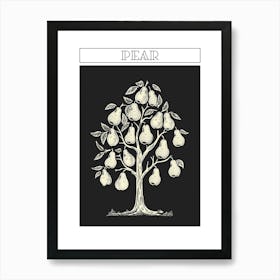 Pear Tree Minimalistic Drawing 1 Poster Art Print