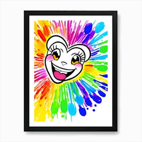 Rainbow Splatter Illustration-Reimagined Art Print