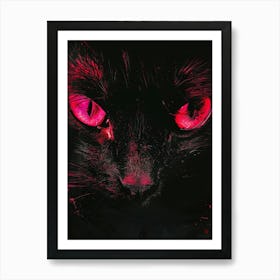 Cat With Red Eyes 2 Art Print