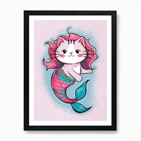 Mermaid Cat 10 Art Print