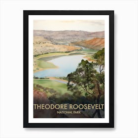 Theodore Roosevelt National Park Watercolour Vintage Travel Poster 1 Art Print