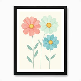 Tranquil Garden Botanicals in Soft Pastel Hues Art Print